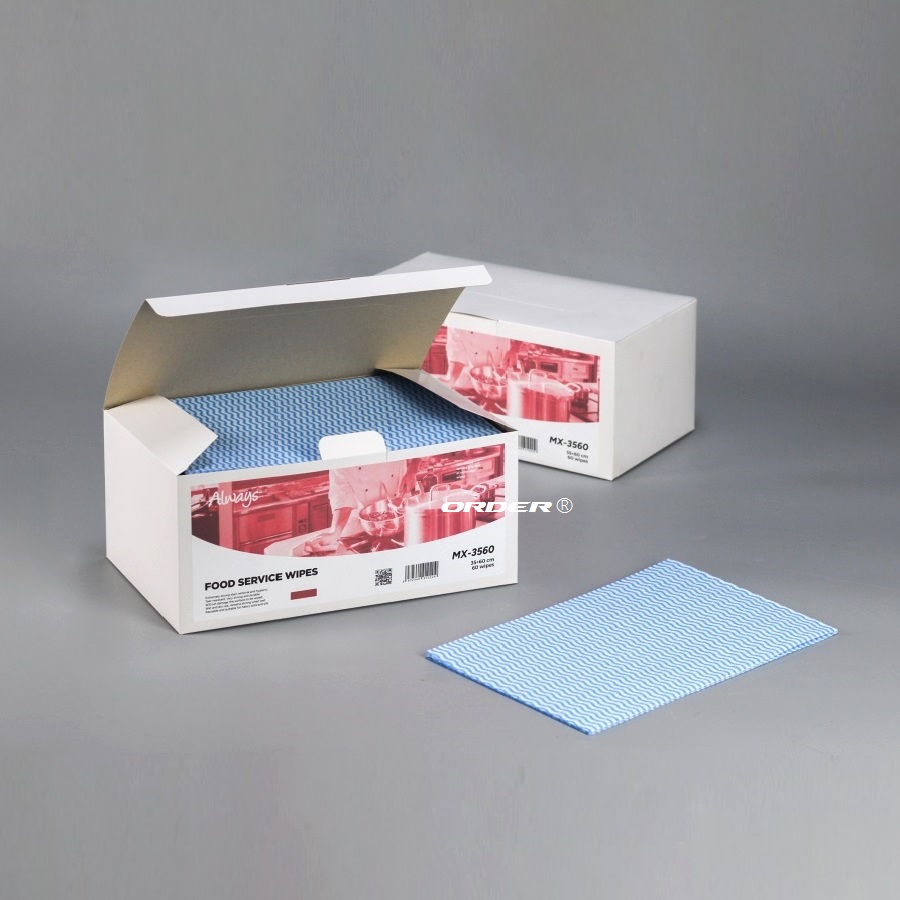 定制日系餐厅吉野家前台可多次使用白色折疊式不織布抹布