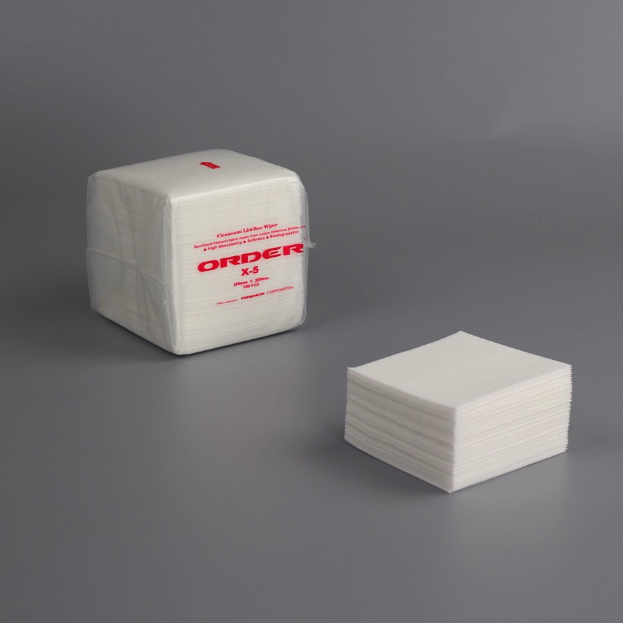 ORDER X-5四折網狀不織布Rayon嫘縈Polyester 聚酯纖維電子精密無塵擦拭紙
