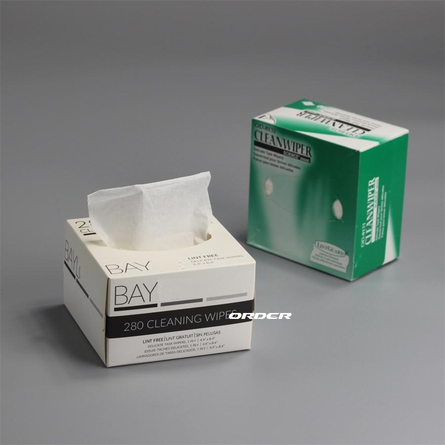 客制代工生產盒裝抽取式實驗室精密儀器無塵擦鏡紙吸油紙低塵擦拭紙