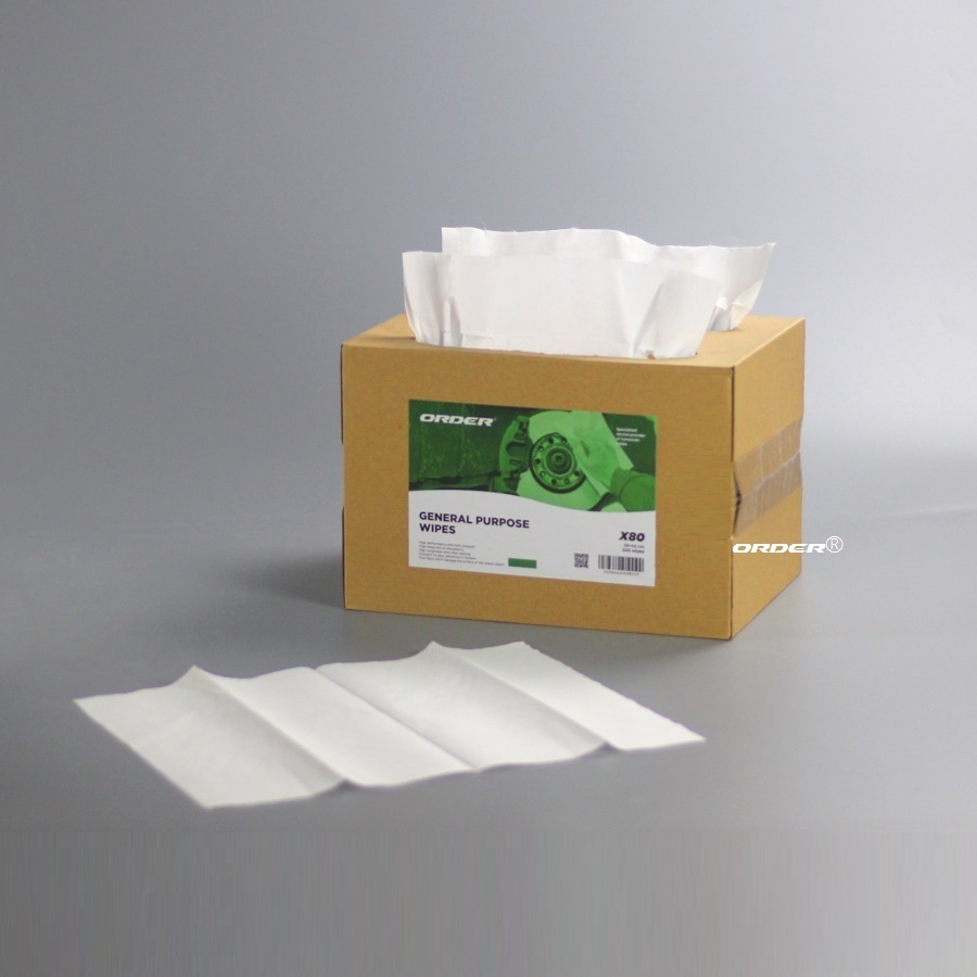 X70白色多用途高效能可多次使用抽取式工業擦拭抹布