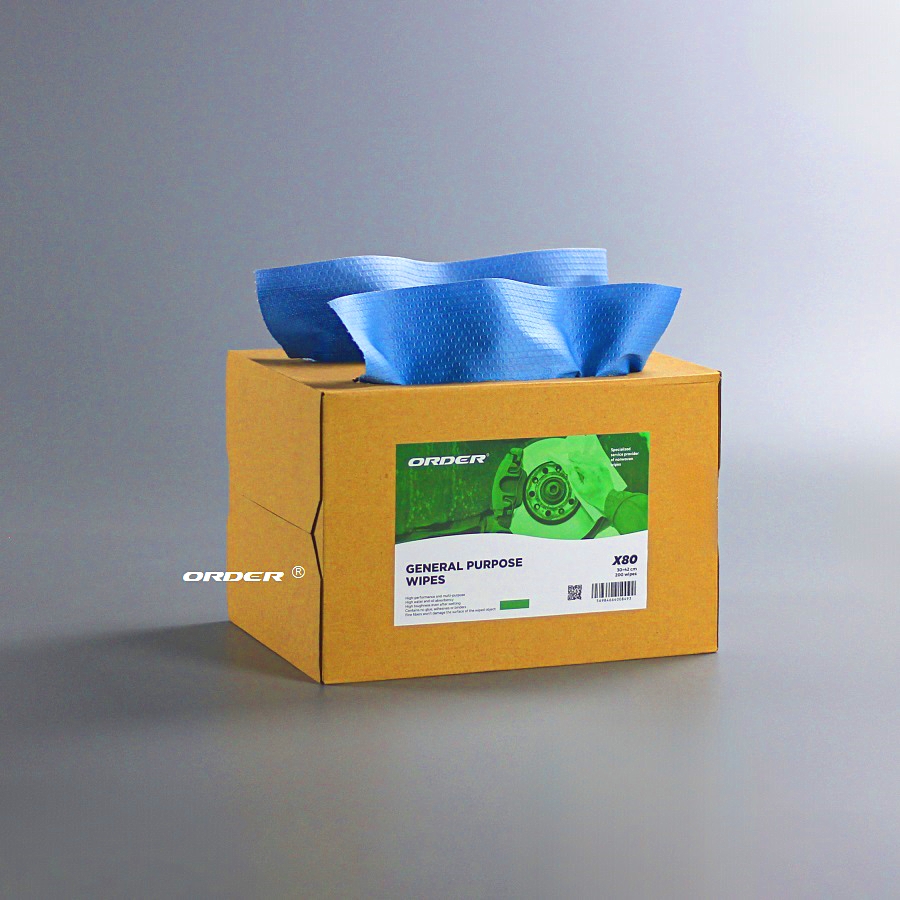 X80藍色可多次使用抽取式工業除油擦拭抹布